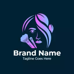 Blue gradient makeup logo template