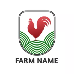 Minimal green farm chicken logo