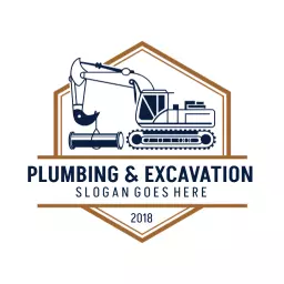 industrial line art plumbing logo design