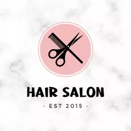 Pink badge hair salon logo