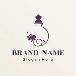 Purple badge cosmetic logo design
