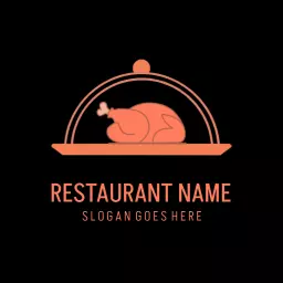 Minimal dark chicken logo template