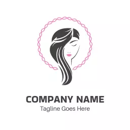 Hair salon logo in minimal black outline