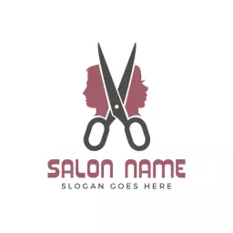 Minimal outline design hair salon logo
