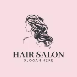 Minimal art hair salon logo
