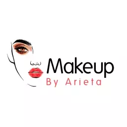 Makeup logo in modern red color