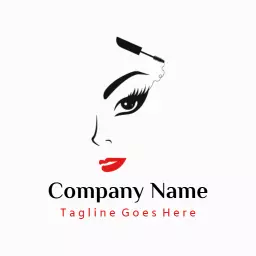 Black graphic makeup logo design