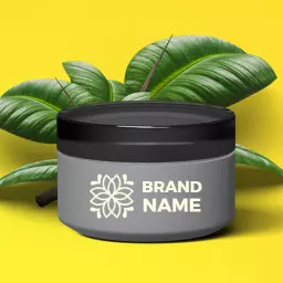 Cosmetic logo in black and yellow color