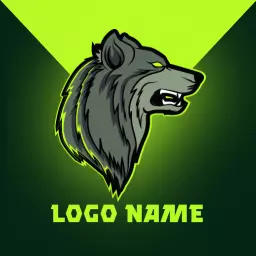 Modern neon esports wolf logo