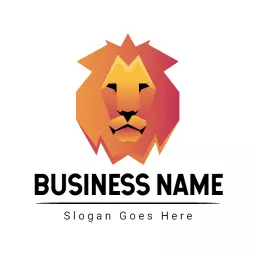 Orange gradient lion logo template
