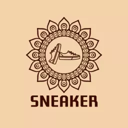 Ornamental artwork circle shoes logo