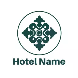 Hotel logo in ornamental green color