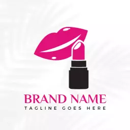 Pink and black makeup logo design