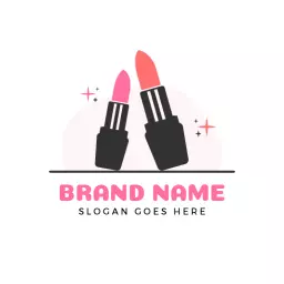 Pink illustration makeup logo template
