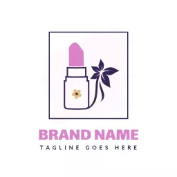 Purple flower makeup logo design