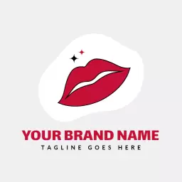 Abstract red makeup logo design