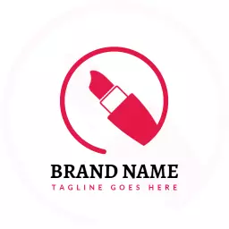 Red circle makeup logo design
