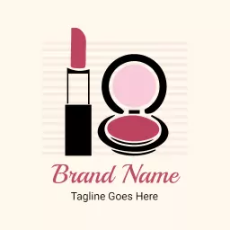 Beige retro makeup logo design
