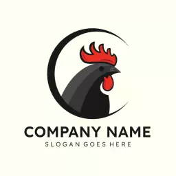 Simple black design chicken logo