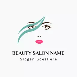 Blue artistic beauty salon logo