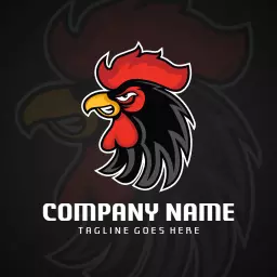 Vintage dark styled chicken logo