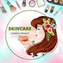 Watercolor spa woman composition skin care logo