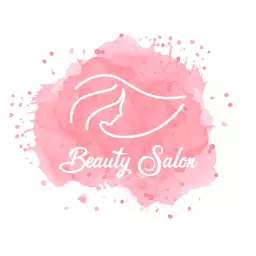 Pink watercolor beauty salon logo
