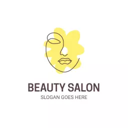 Bright yellow beauty salon logo