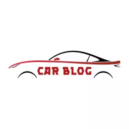 Minimalist red and black car  logo design 